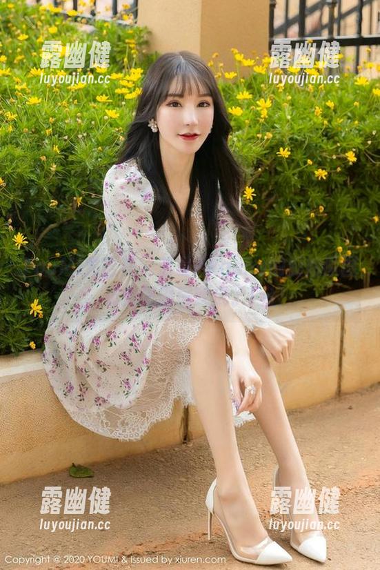 YouMi尤蜜荟 - 蓝夏Akasha的厨娘原图，仿佛把厨房变成了T台！